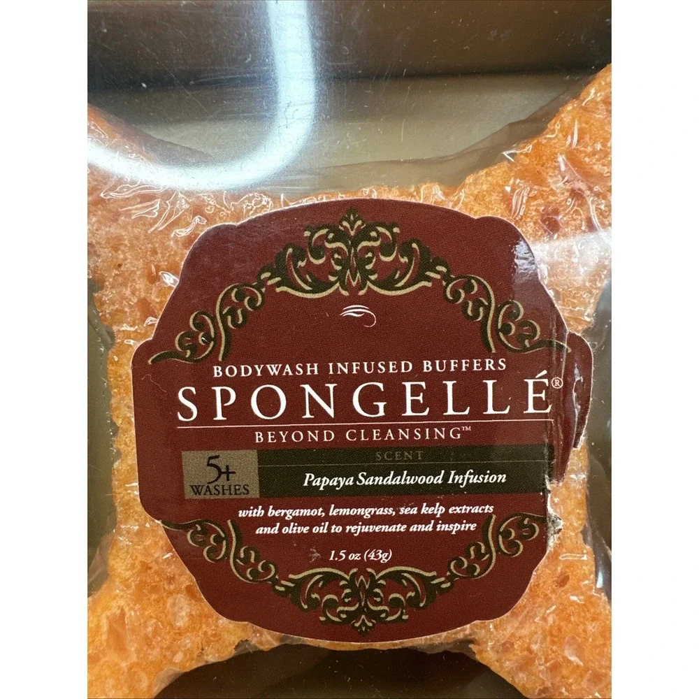RARE‎ SPONGELLE BODY WASH INFUSED BODY BUFFER papaya & sandalwood NIB/Sealed